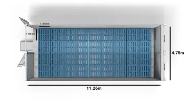 36 Blue CHEP-Pallets in a 2-bay 40ft Arctic SuperStore