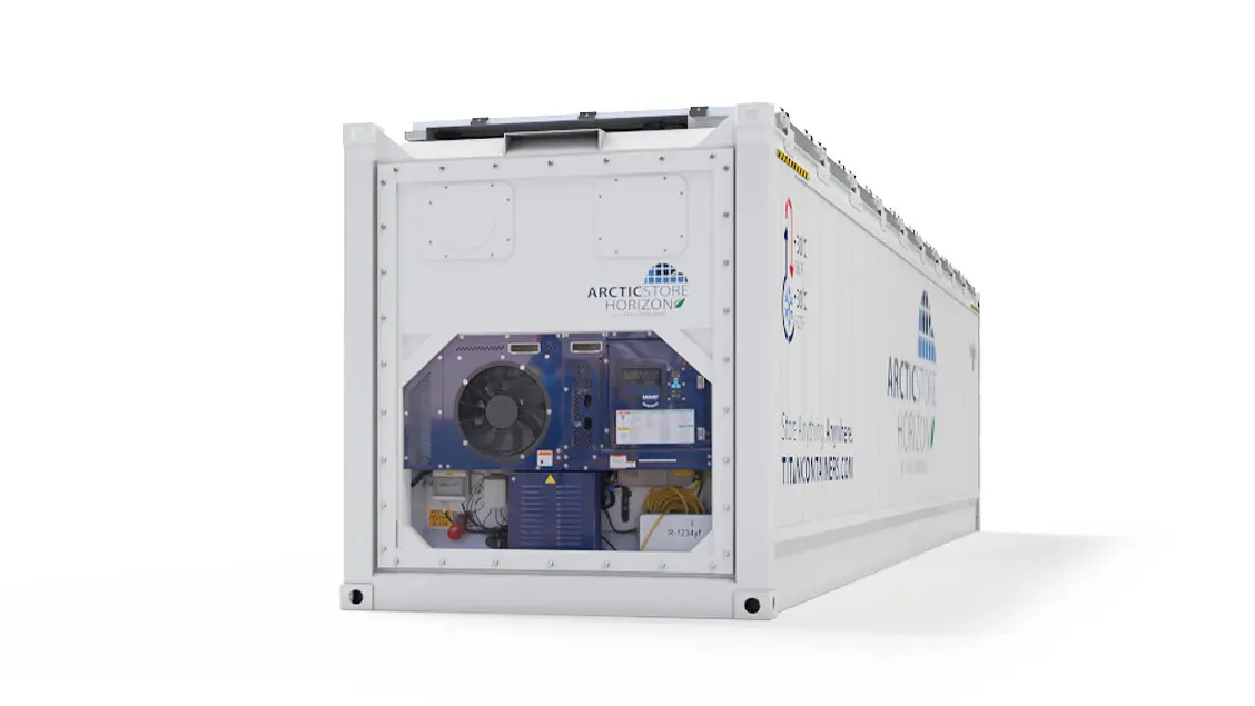 40ft ArcticStore Horizon with Solar Panels Back view